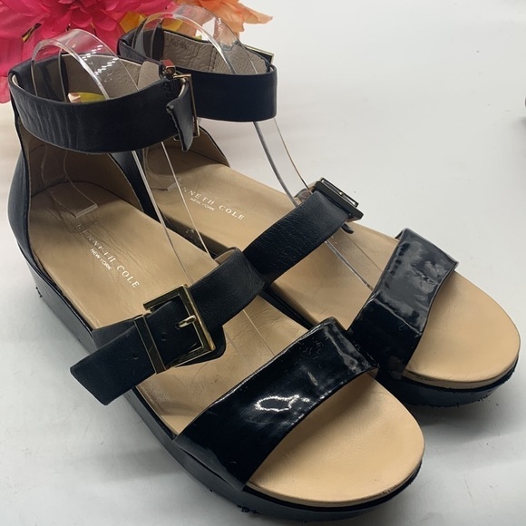 Kenneth Cole Joyce Black Patent Gladiator Sandal Sz 9M. BSN0898F - Picture 3 of 13